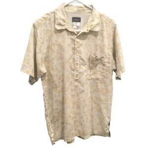 Patagonia Mens Shirt Size M Organic Cotton Yellow White Plaid Gorpcore Granola